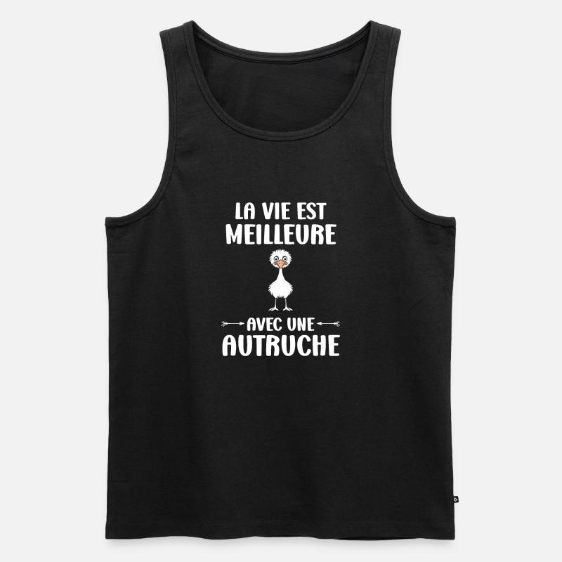 Humorvolles Strauß-Zitat - Männer Premium Bio Tank Top - Schwarz
