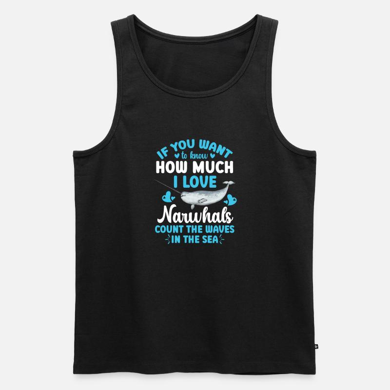 Narwal Einhornwal - Männer Premium Bio Tank Top - Schwarz