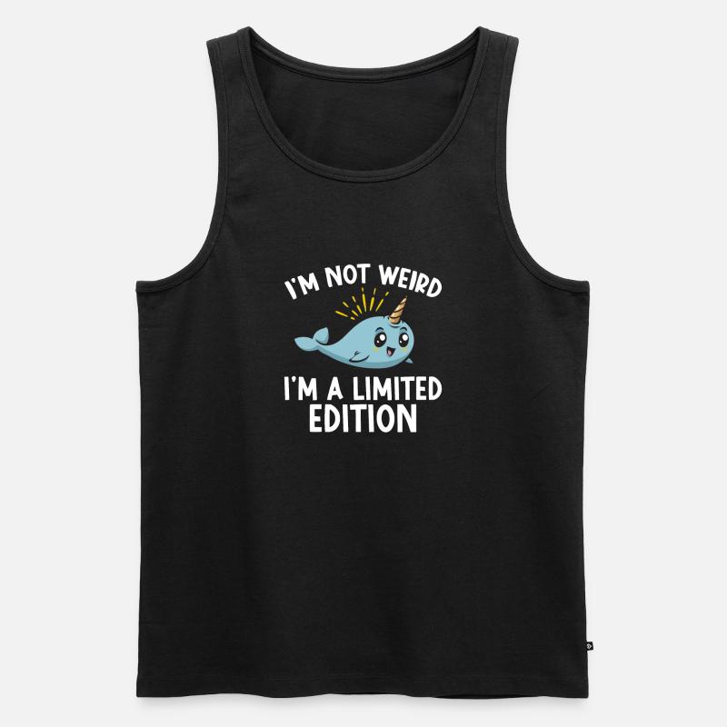 Narwal Einhornwal - Männer Premium Bio Tank Top - Schwarz