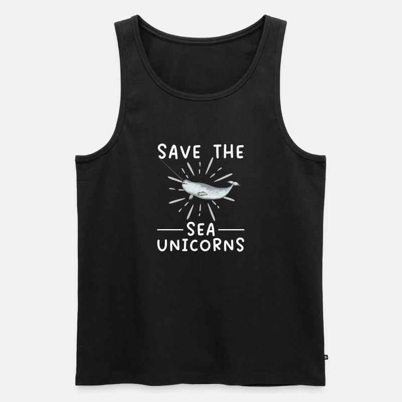 Narwal Einhornwal - Männer Premium Bio Tank Top - Schwarz