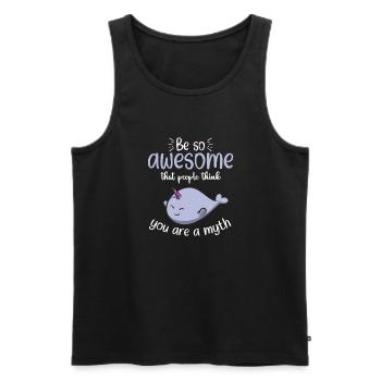 Narwhal Unicorn Whale - Men's Premium Organic Tank Top - black - Front - Michal (187cm)