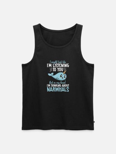 Narwal Einhornwal - Männer Premium Bio Tank Top - Schwarz