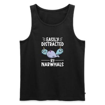 Narwhal Unicorn Whale - Men's Premium Organic Tank Top - black - Front - Michal (187cm)