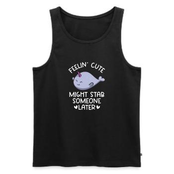 Narwhal Unicorn Whale - Men's Premium Organic Tank Top - black - Front - Michal (187cm)