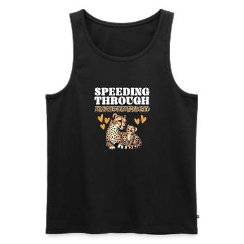 Mother's Day Cheetah Lover Maternity Best - Men's Premium Organic Tank Top - black - Front - AI Model Male 178 light (178cm)