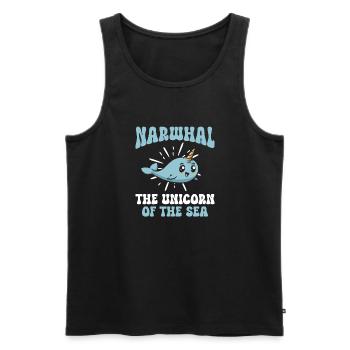 Narwal Einhornwal - Männer Premium Bio Tank Top - Schwarz - Vorne - AI Model Male 178 light (178cm)