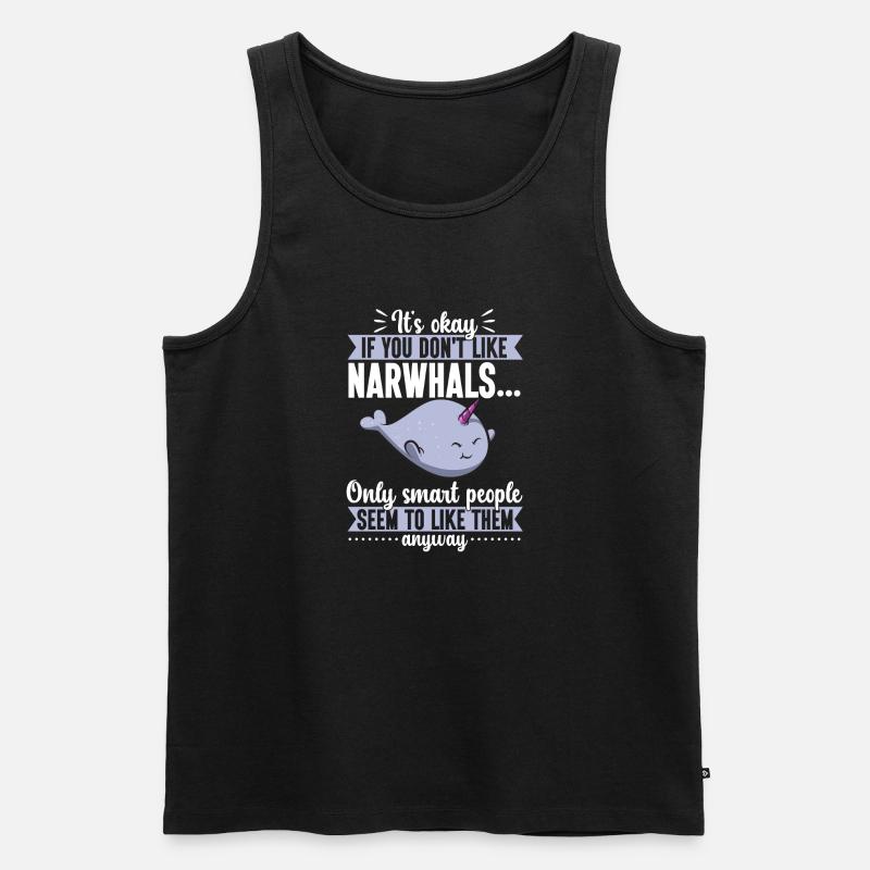 Narwal Einhornwal - Männer Premium Bio Tank Top - Schwarz