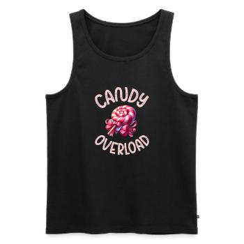 Candy Gift - Men's Premium Organic Tank Top - black - Front - AI Model Male 178 light (178cm)