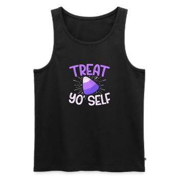 Candy Gift - Men's Premium Organic Tank Top - black - Front - AI Model Male 178 light (178cm)