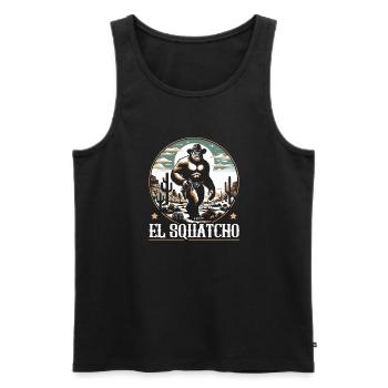 Amant du Bigfoot de l’Ouest Sasquatch Yéti - Débardeur bio Premium Homme - noir - Devant - AI Model Male 178 light (178cm)