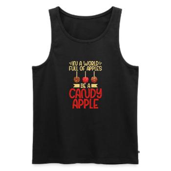 Candy Gift - Men's Premium Organic Tank Top - black - Front - AI Model Male 178 light (178cm)