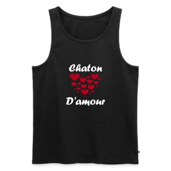 Chaton - Débardeur bio Premium Homme - noir - Devant - Michal (187cm)