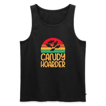 Candy Gift - Men's Premium Organic Tank Top - black - Front - AI Model Male 178 light (178cm)
