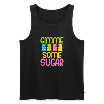 Candy Gift - Men's Premium Organic Tank Top - black - Front - AI Model Male 178 light (178cm)