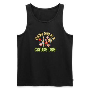 Candy Gift - Men's Premium Organic Tank Top - black - Front - Michal (187cm)