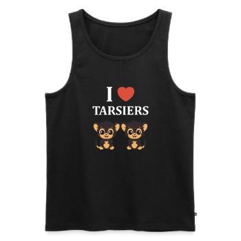 Humour tarsier - Débardeur bio Premium Homme - noir - Devant - Michal (187cm)