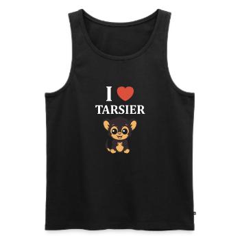 Humour tarsier - Débardeur bio Premium Homme - noir - Devant - Michal (187cm)