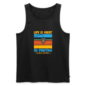 3D Drucker 3D Druck - Männer Premium Bio Tank Top - Schwarz - Vorne - AI Model Male 178 light (178cm)