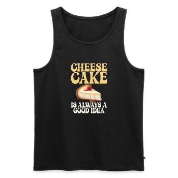 Cheesecake Gift - Männer Premium Bio Tank Top - Schwarz - Vorne - Michal (187cm)