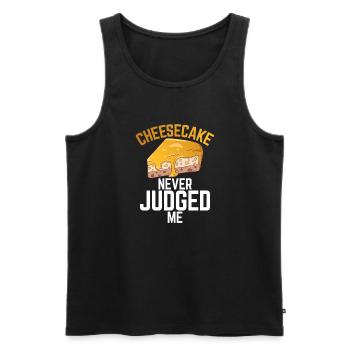 Cheesecake Gift - Men's Premium Organic Tank Top - black - Front - Michal (187cm)