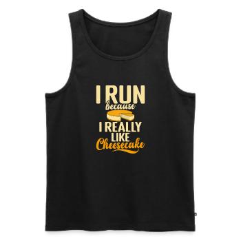 Cheesecake Gift - Männer Premium Bio Tank Top - Schwarz - Vorne - Michal (187cm)