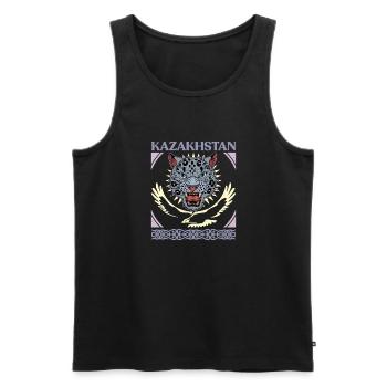 Kasachstan Flagge Herkunft Astana Kasachisch - Männer Premium Bio Tank Top - Schwarz - Vorne - Michal (187cm)