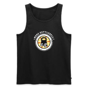 Kettlebell Muskelaufbau Fitness Hantel Sport - Männer Premium Bio Tank Top - Schwarz - Vorne - Michal (187cm)