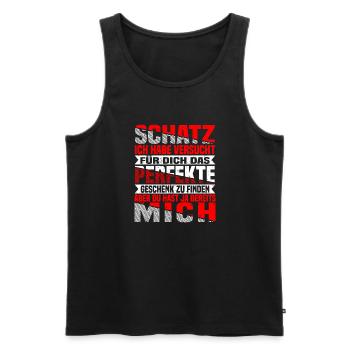 Partner Gift, Partnership Funny Idea - Men's Premium Organic Tank Top - black - Front - AI Model Male 178 light (178cm)