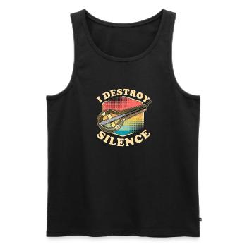 Qopuz Jew's Harp Maultrommel Asien Musik - Männer Premium Bio Tank Top - Schwarz - Vorne - Michal (187cm)