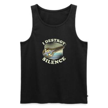 Qopuz Jew's Harp Maultrommel Asien Musik - Männer Premium Bio Tank Top - Schwarz - Vorne - Michal (187cm)