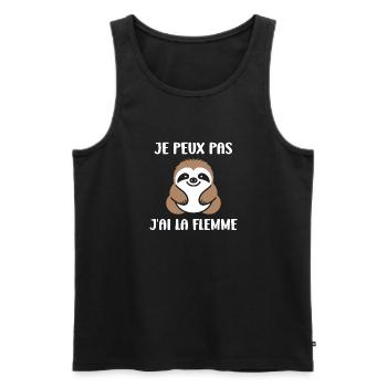 Animal humour paresseux - Débardeur bio Premium Homme - noir - Devant - Michal (187cm)