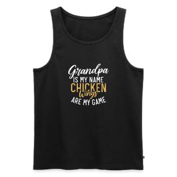 Cadeaux d’ailes de poulet - Débardeur bio Premium Homme - noir - Devant - Michal (187cm)