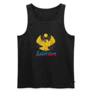 Dagestan Herkunft Adler Kaukasus Papakha - Männer Premium Bio Tank Top - Schwarz - Vorne - Michal (187cm)