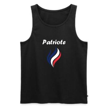Patriotisches Frankreich-Emblem - Männer Premium Bio Tank Top - Schwarz - Vorne - Michal (187cm)