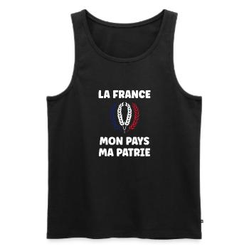 patriote la france mon mapys ma patrie - Débardeur bio Premium Homme - noir - Devant - AI Model Male 178 light (178cm)