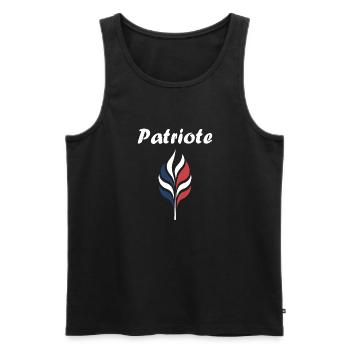 Emblème france patriote - Débardeur bio Premium Homme - noir - Devant - AI Model Male 178 light (178cm)