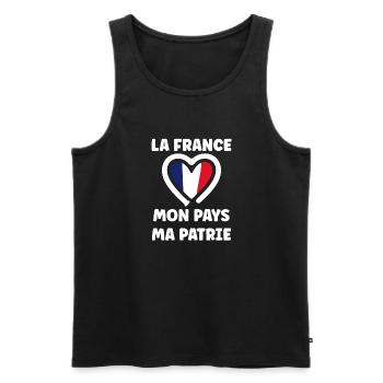 patriote la france mon mapys ma patrie - Débardeur bio Premium Homme - noir - Devant - AI Model Male 178 light (178cm)