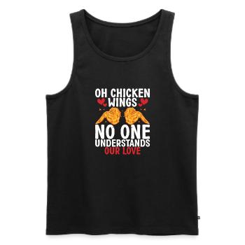 Cadeaux d’ailes de poulet - Débardeur bio Premium Homme - noir - Devant - Michal (187cm)