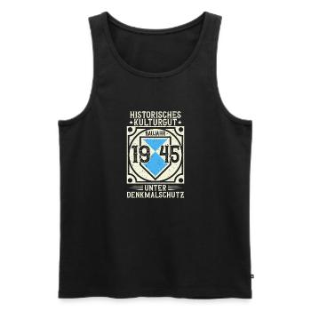Baujahr 1945 Geboren, Geburtstag Jahrgang 1945 - Männer Premium Bio Tank Top - Schwarz - Vorne - AI Model Male 178 light (178cm)