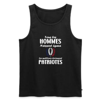 Homme patriotes - Débardeur bio Premium Homme - noir - Devant - AI Model Male 178 light (178cm)