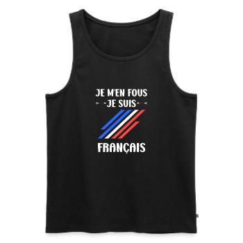 Je suis français - Débardeur bio Premium Homme - noir - Devant - Michal (187cm)