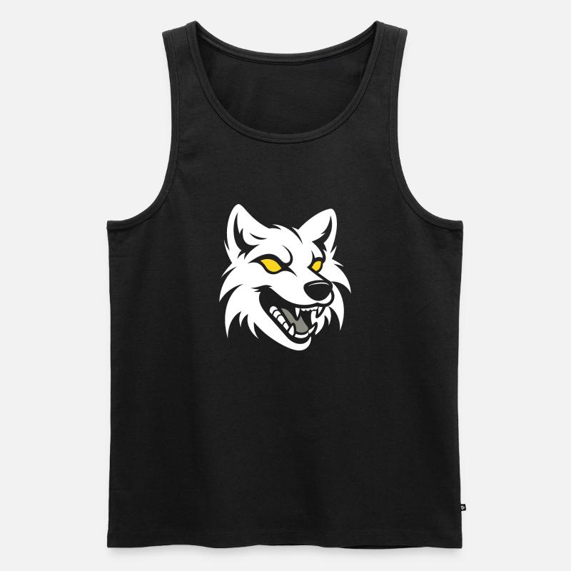 Wolf - Männer Premium Bio Tank Top - Schwarz