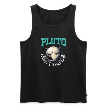 Pluto, planet, astronomy, space astronomer, astronaut - Men's Premium Organic Tank Top - black - Front - Michal (187cm)