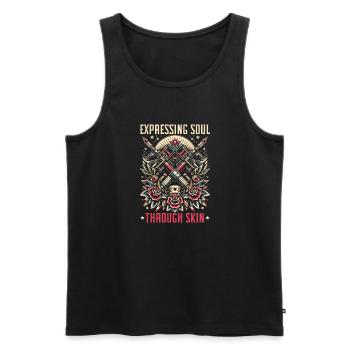Tattoo Artist Tattooed, I Love Tattoos With - Men's Premium Organic Tank Top - black - Front - AI Model Male 178 light (178cm)