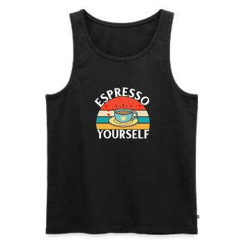 Coffee Gifts - Männer Premium Bio Tank Top - Schwarz - Vorne - AI Model Male 178 light (178cm)
