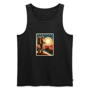 Wandern in den Bergen - Männer Premium Bio Tank Top - Schwarz - Vorne - Michal (187cm)