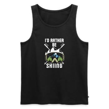 I'd rather be skiing 3 - Men's Premium Organic Tank Top - black - Front - Michal (187cm)