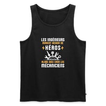 Mécanicien - Débardeur bio Premium Homme - noir - Devant - Michal (187cm)