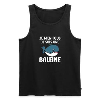 Baleines bleu Amour baleine - Débardeur bio Premium Homme - noir - Devant - Michal (187cm)