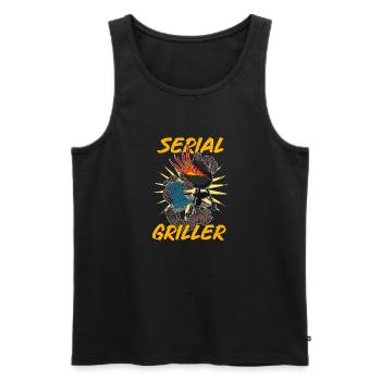 BBQ Grillen Fleisch Party Hinterhof Smoker - Männer Premium Bio Tank Top - Schwarz - Vorne - AI Model Male 178 light (178cm)